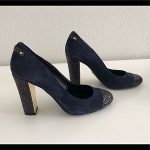 Blue Suede Pumps
